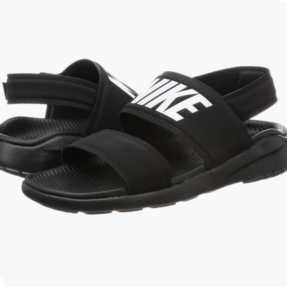 Nike Black Women’s Tanjun  Sandals with Velcro Sz 8 EUC